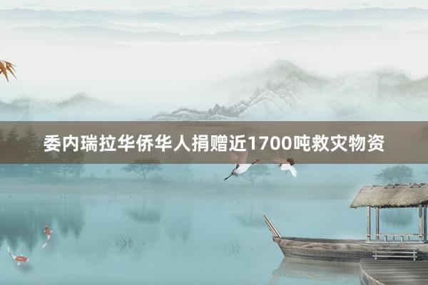 委内瑞拉华侨华人捐赠近1700吨救灾物资